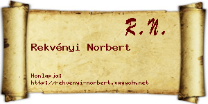 Rekvényi Norbert névjegykártya